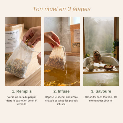 Ton rituel Bain Doré en 3 étapes : remplis, infuse, savoure